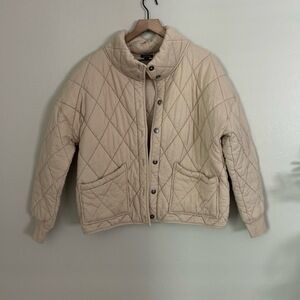 Wild Fable Jacket Extra Large Tan Quilted Snap Button Closure Cozy